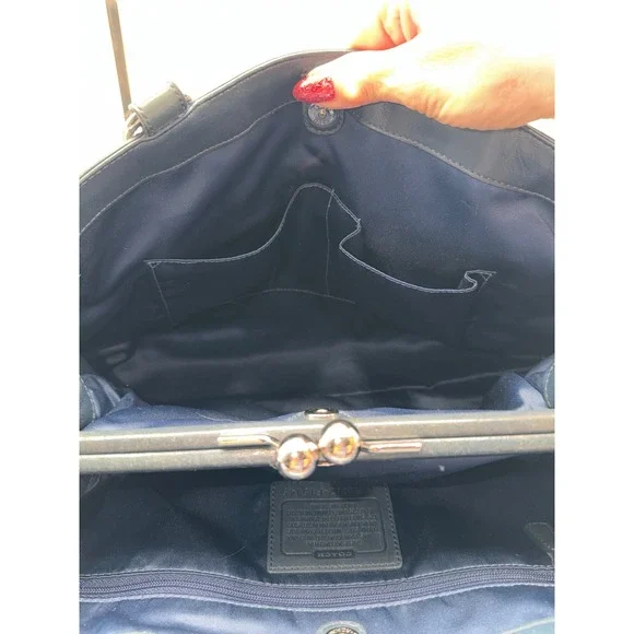 Coach Laura Spectator Tri-Color Pebbled Leather Shoulder Bag Lavender - Picture 13 of 14